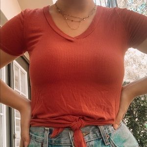 CAUTION TO THE WIND KNOTTED SHIRT